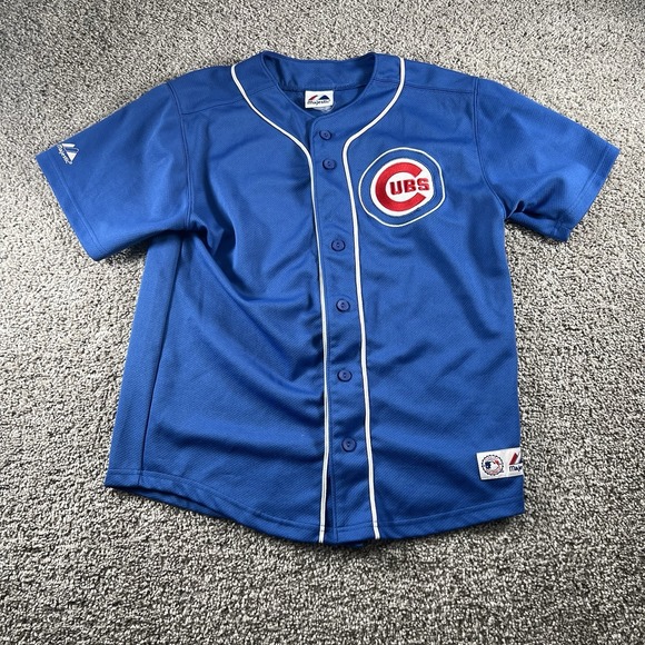 Majestic Other - Vintage Derrek Lee‎ Chicago Cubs Jersey Youth Boys Large Blue Team Logo #25 Y2K